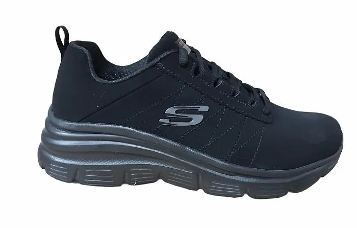 winter - suitable Brooks Ghost Skechers scarpa sneakers da donna Fashion Fit True Feels 88888366 BBK nero
