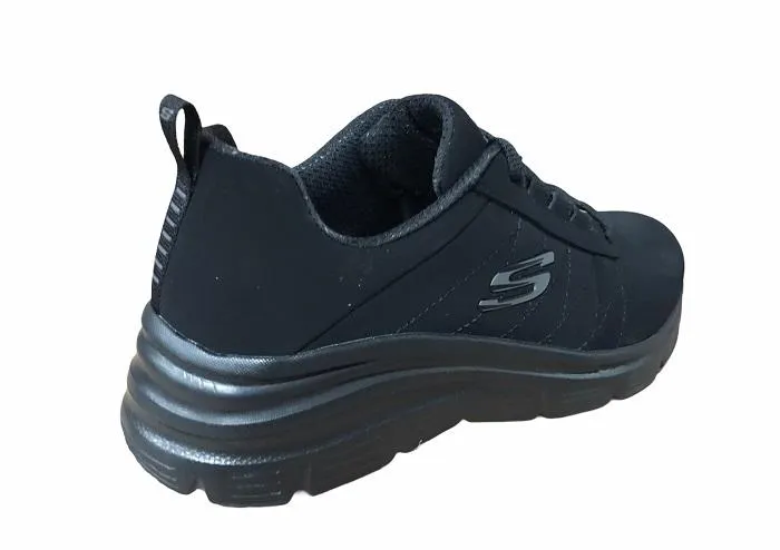 Skechers scarpa sneakers da donna Fashion Fit True Feels 88888366 BBK nero minimalist running