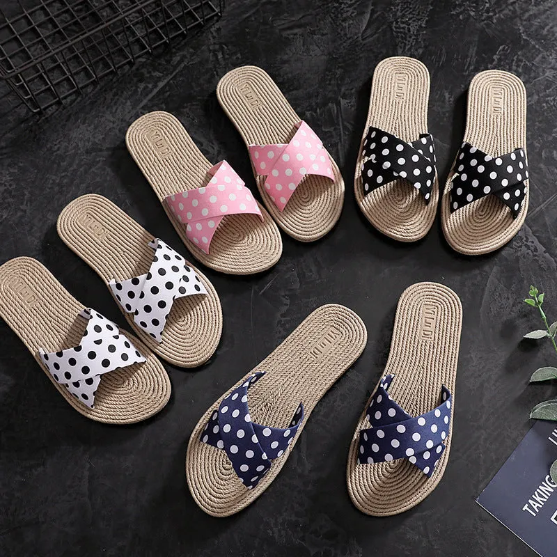 Outdoor Hemp Cross Wild Dots Slippers