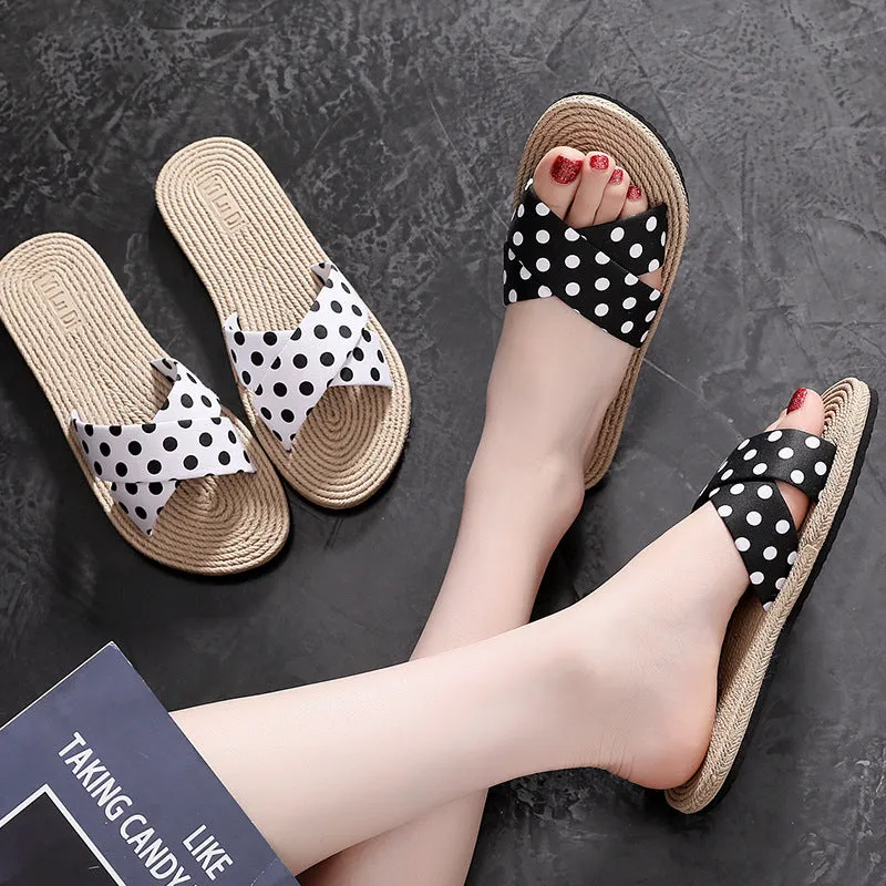 Outdoor Hemp Cross Wild Dots Slippers