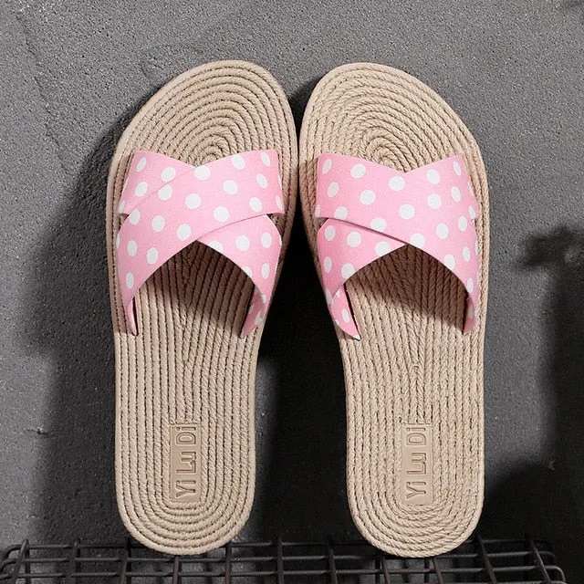 Outdoor Hemp Cross Wild Dots Slippers