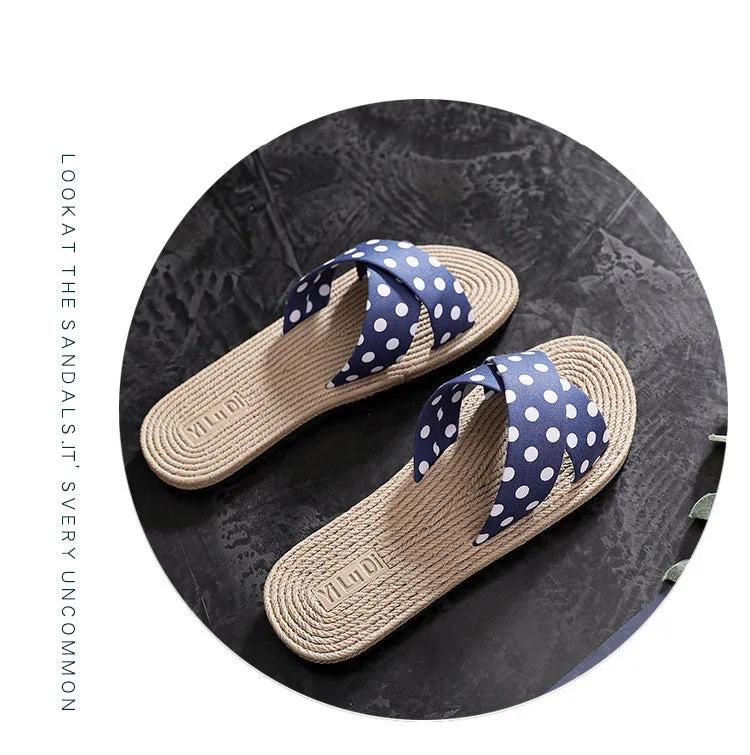 Outdoor Hemp Cross Wild Dots Slippers