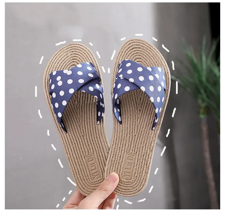 Outdoor Hemp Cross Wild Dots Slippers