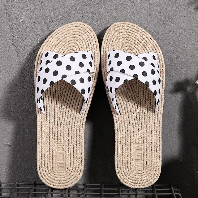 Outdoor Hemp Cross Wild Dots Slippers