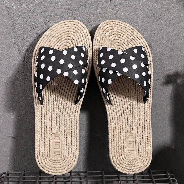 Outdoor Hemp Cross Wild Dots Slippers