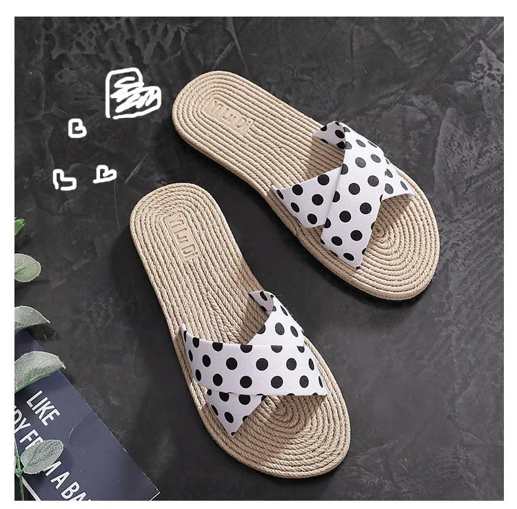 Outdoor Hemp Cross Wild Dots Slippers