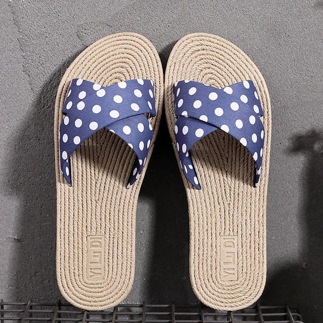Outdoor Hemp Cross Wild Dots Slippers
