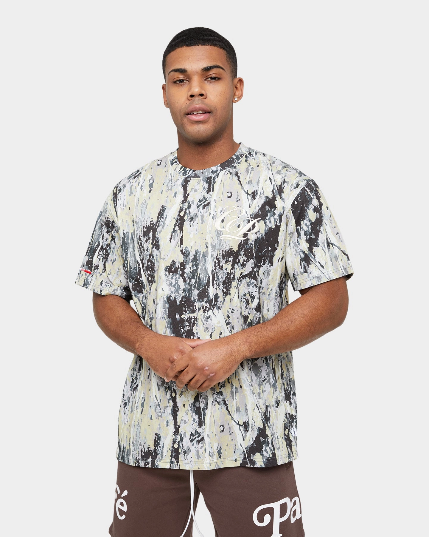 Relaxed Vibes Street Trend Carre Splatter Oversized T-Shirt Multi-coloured