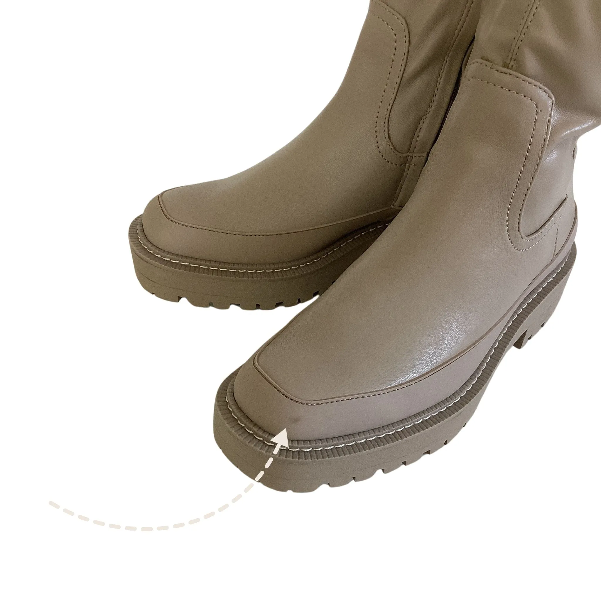 Over Knee Lug Sole Boots