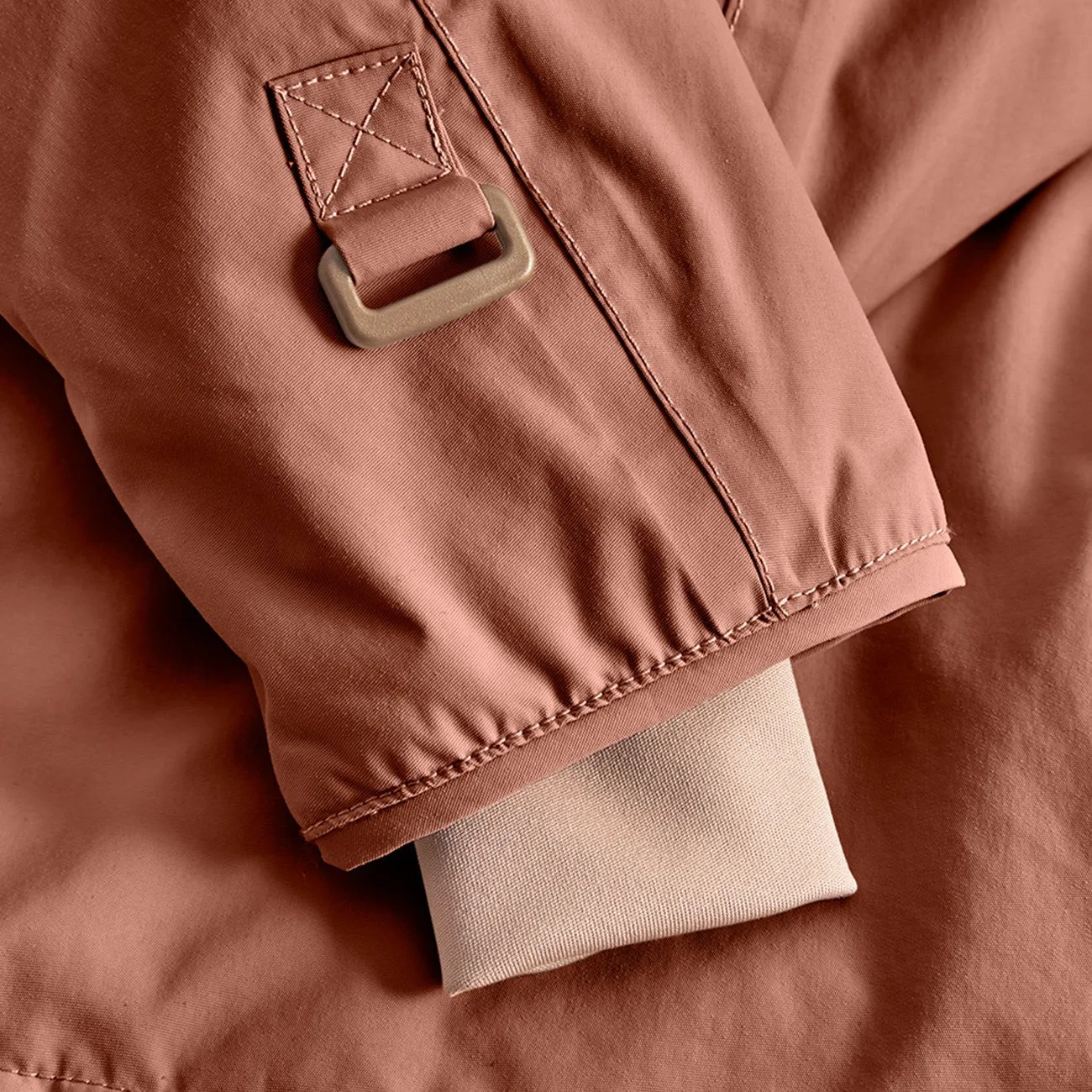Eco Conscious Dye Process Stretchable Material Mini A ture Rootbeer brown Wang Fleece Winter Jacket