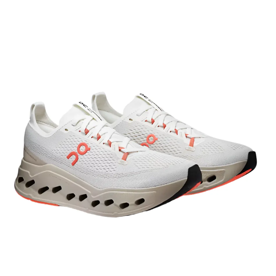 Lateral Stability On Women's Cloudsurfer Max Running Shoes in Ivory/Salmon AW25