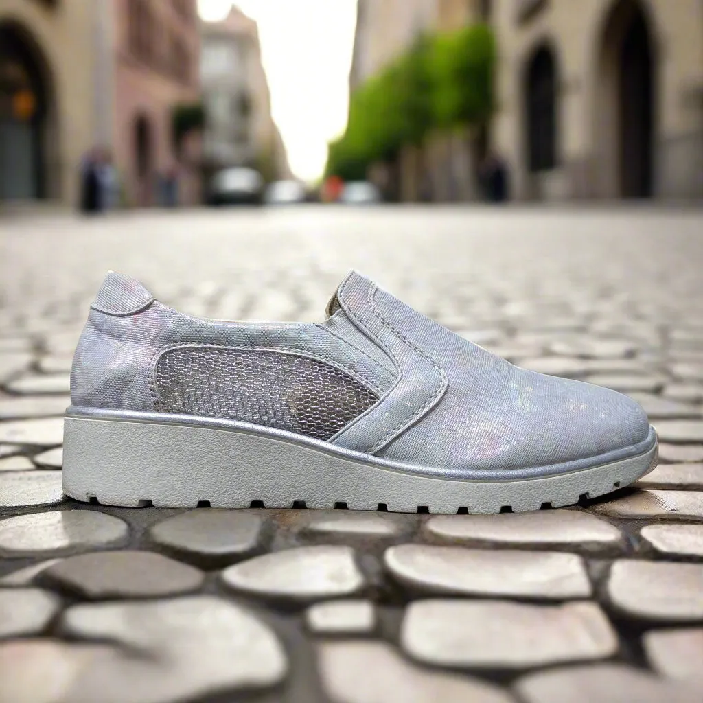 Oxypas Selina Silver Nursing Shoes with Anti-Slip Technology Size UK 5 / EU 38 / US 7