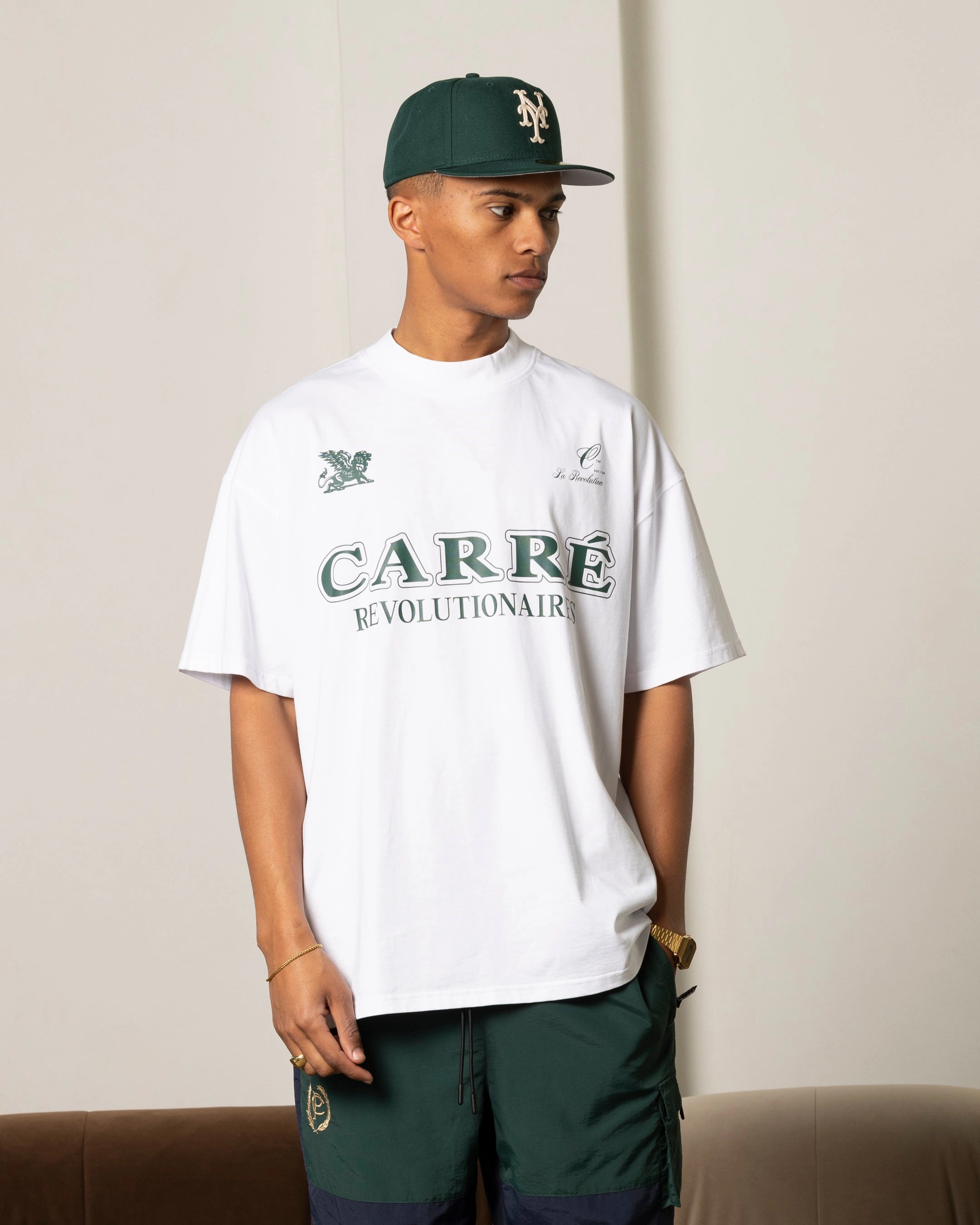 polo neck Carre Formula Oversized T-Shirt White