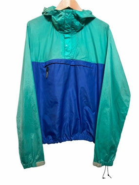 Double Layered Collar Hypoallergenic Fibers Patagonia Green Blue Lightweight Coat (Size S)