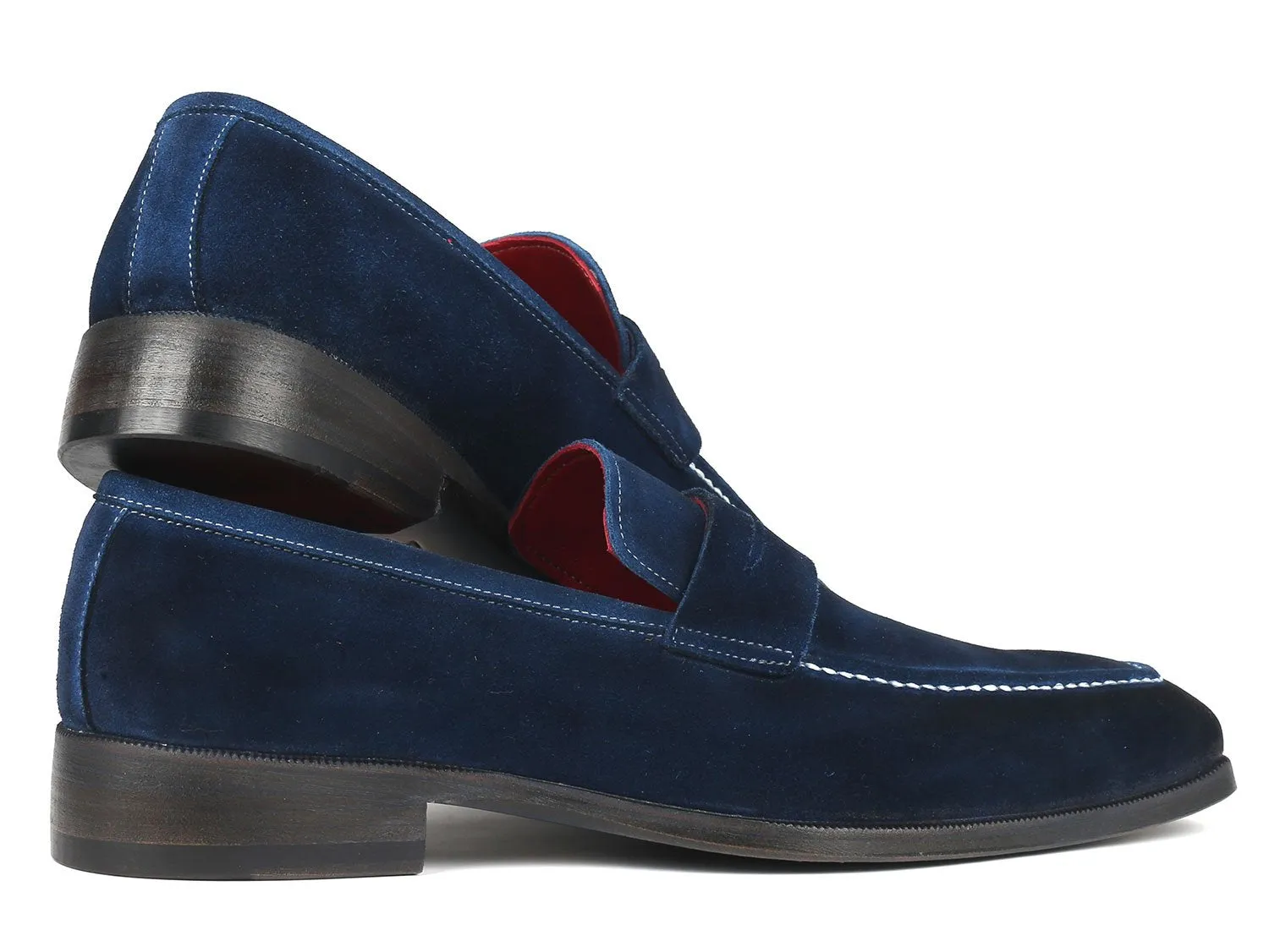 Paul Parkman Men's Suede Penny Loafers, Navy