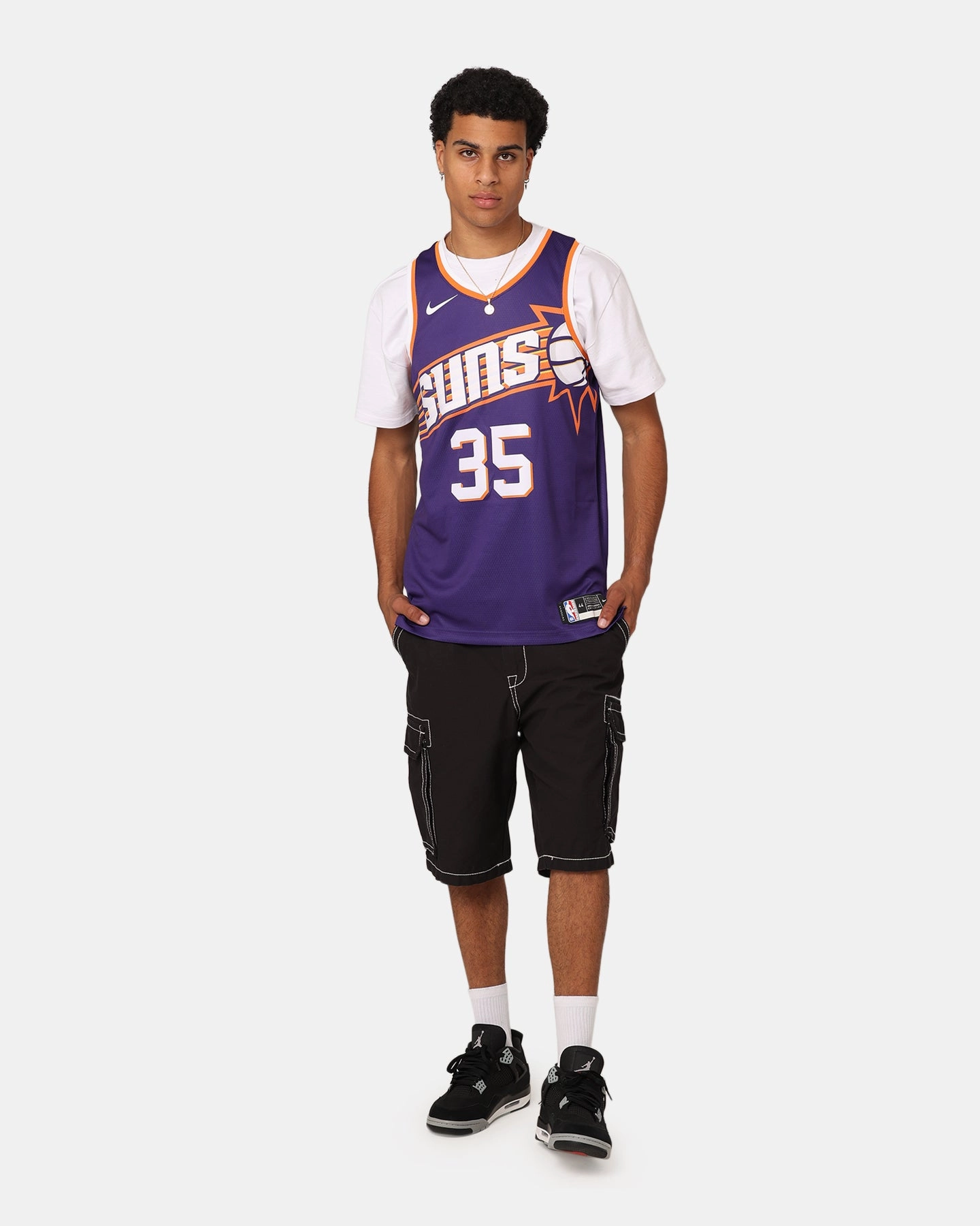 Nike Phoenix Suns Kevin Durant Dri-FIT Swingman Jersey New Orchid Double Layered Hem Fitness Mode
