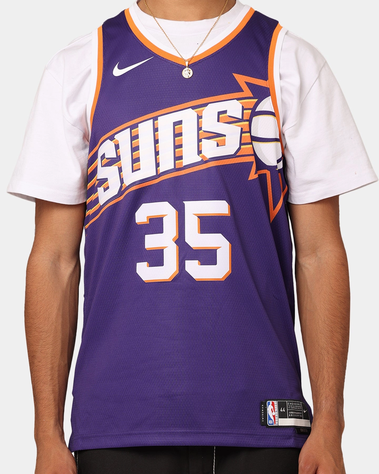 High Density Knit Fabric Adaptive Thermal Control Nike Phoenix Suns Kevin Durant Dri-FIT Swingman Jersey New Orchid