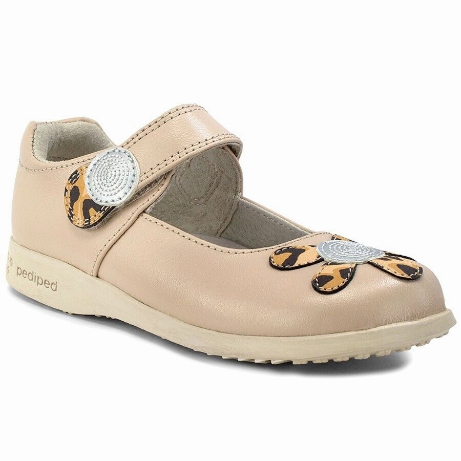 Advanced Foot Support Pediped Flex Chloe RS7089 Sandals Girls US 10 Beige Round Toe Mary Jane ZPO2074