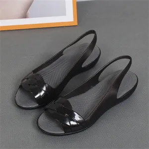 Peep Toe Sandales Women's Low-Cut Platform Shoes Sandals Roman Wedge Platform Crystal Shoes Beach Shoes(D,38 Code)