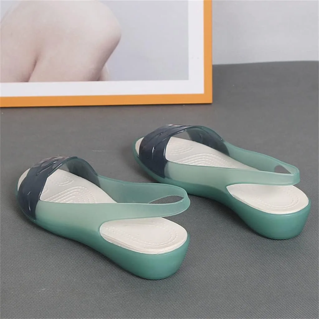 Peep Toe Sandales Women's Low-Cut Platform Shoes Sandals Roman Wedge Platform Crystal Shoes Beach Shoes(D,38 Code)