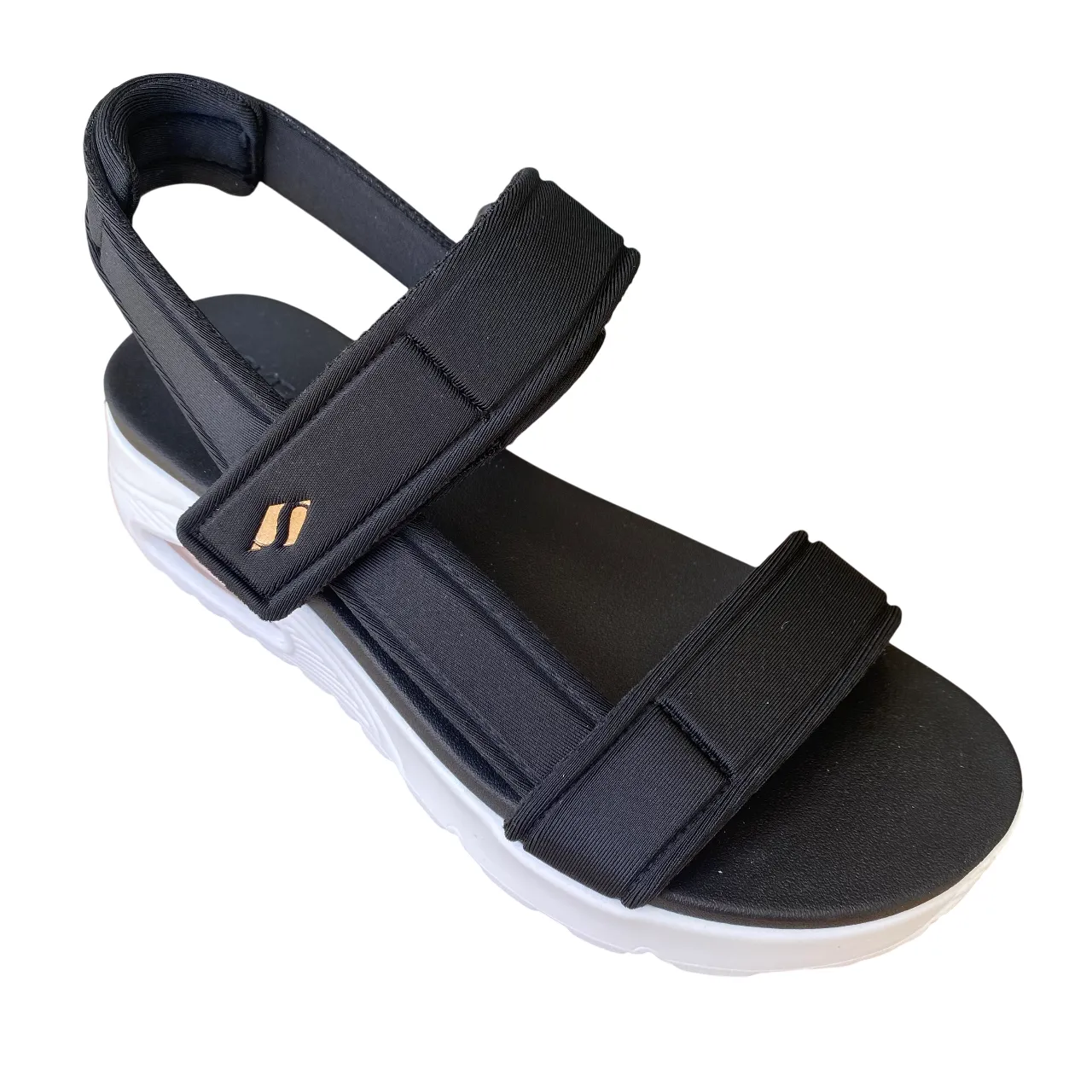Comfy lining Practical Skechers Sandali Uno Summer Stand2 Neri Donna 119813 - Vegan