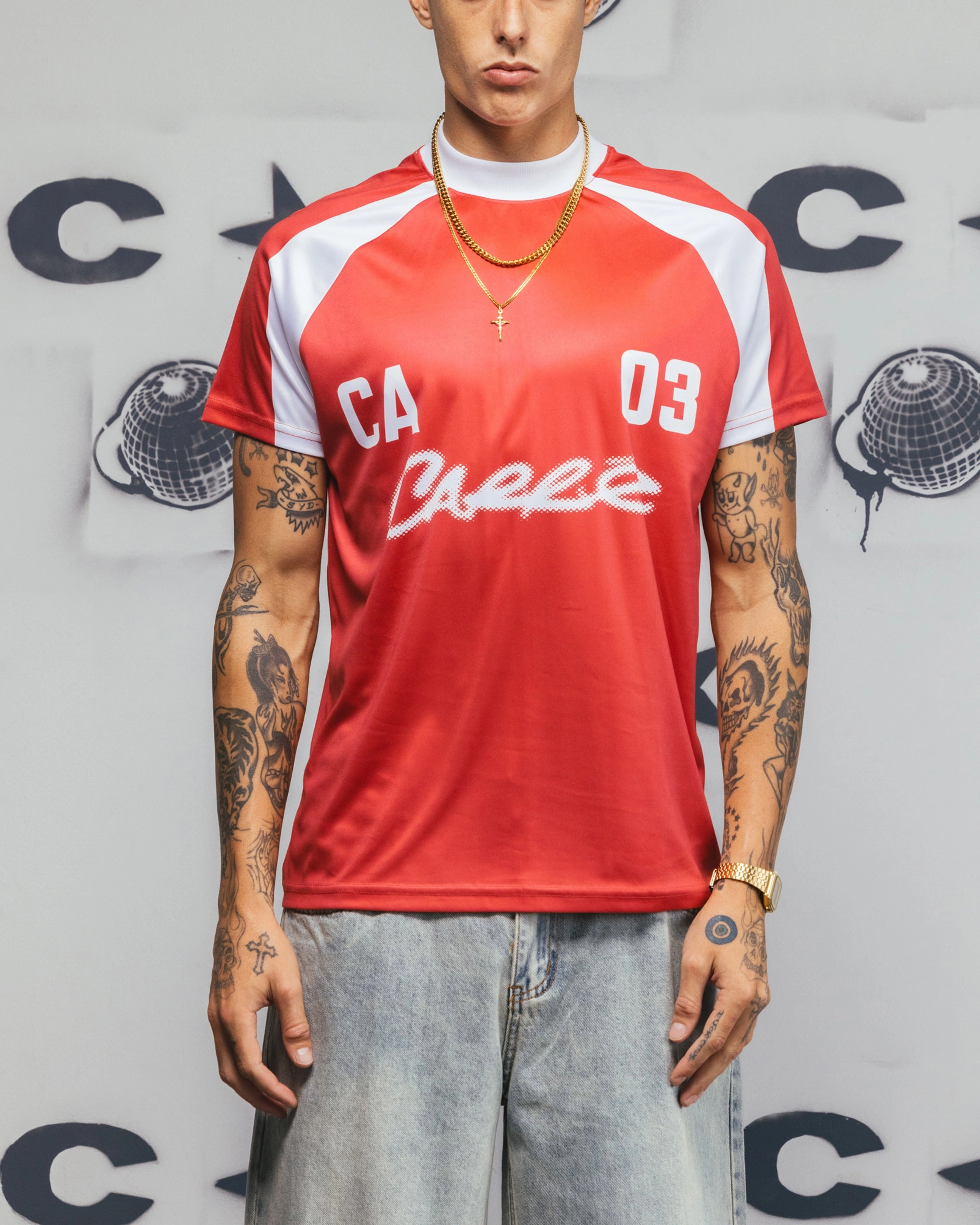 Carre Striker Jersey T-Shirt Red/White No Bulk