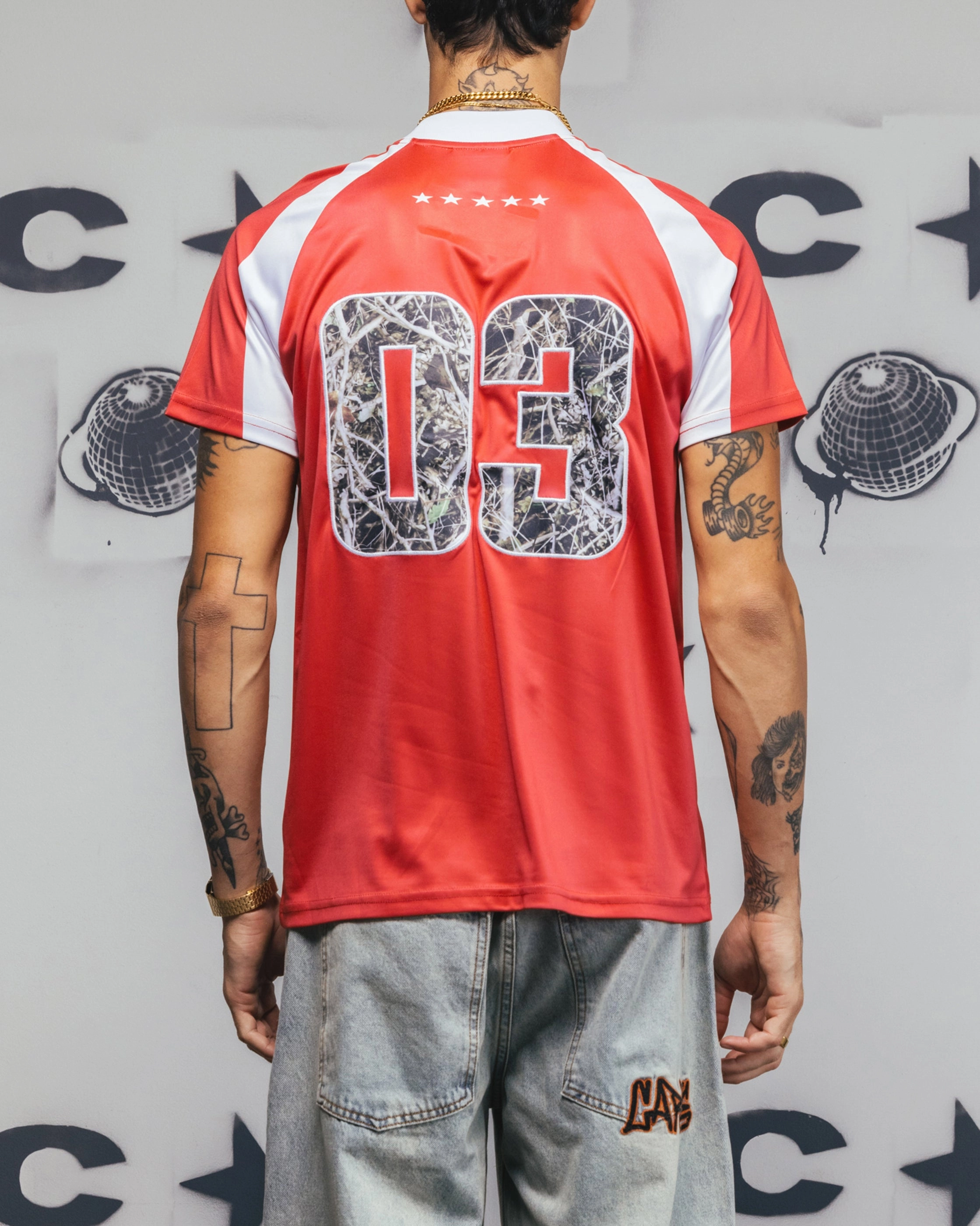 Carre Striker Jersey T-Shirt Red/White Raglan Sleeve Construction