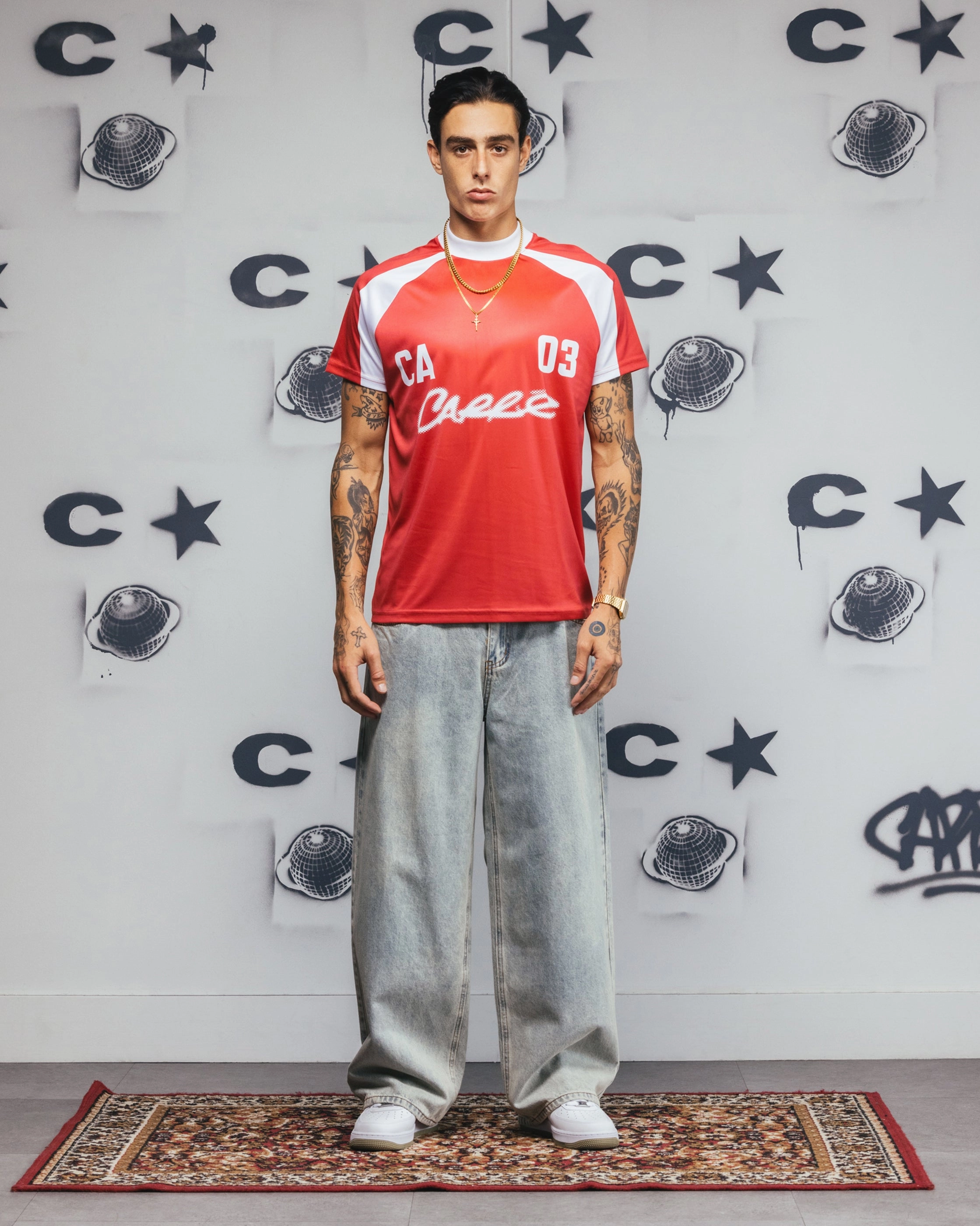 Urban Comfort Carre Striker Jersey T-Shirt Red/White