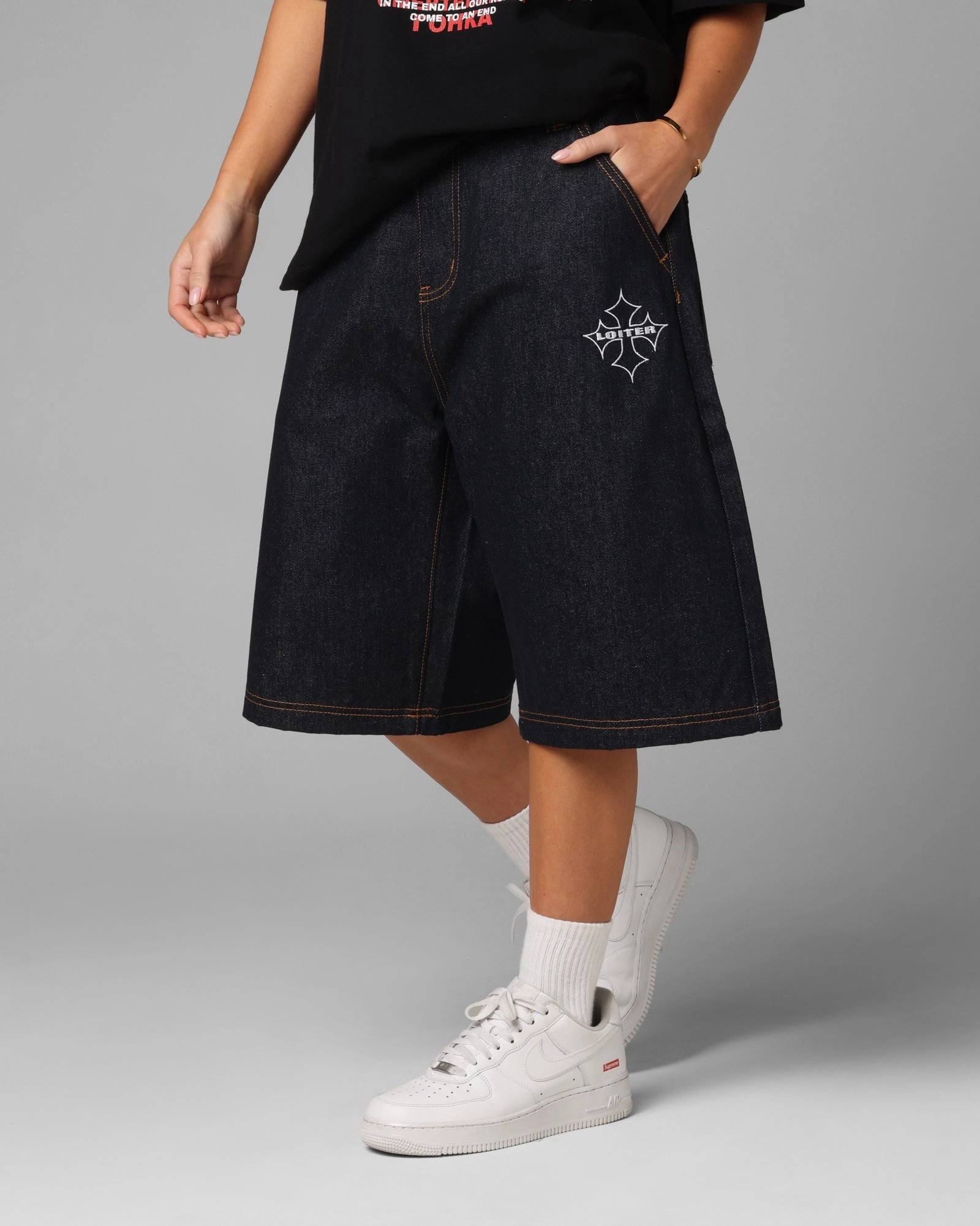 SturdyBeltLoops Loiter F-16 Denim Jorts Indigo