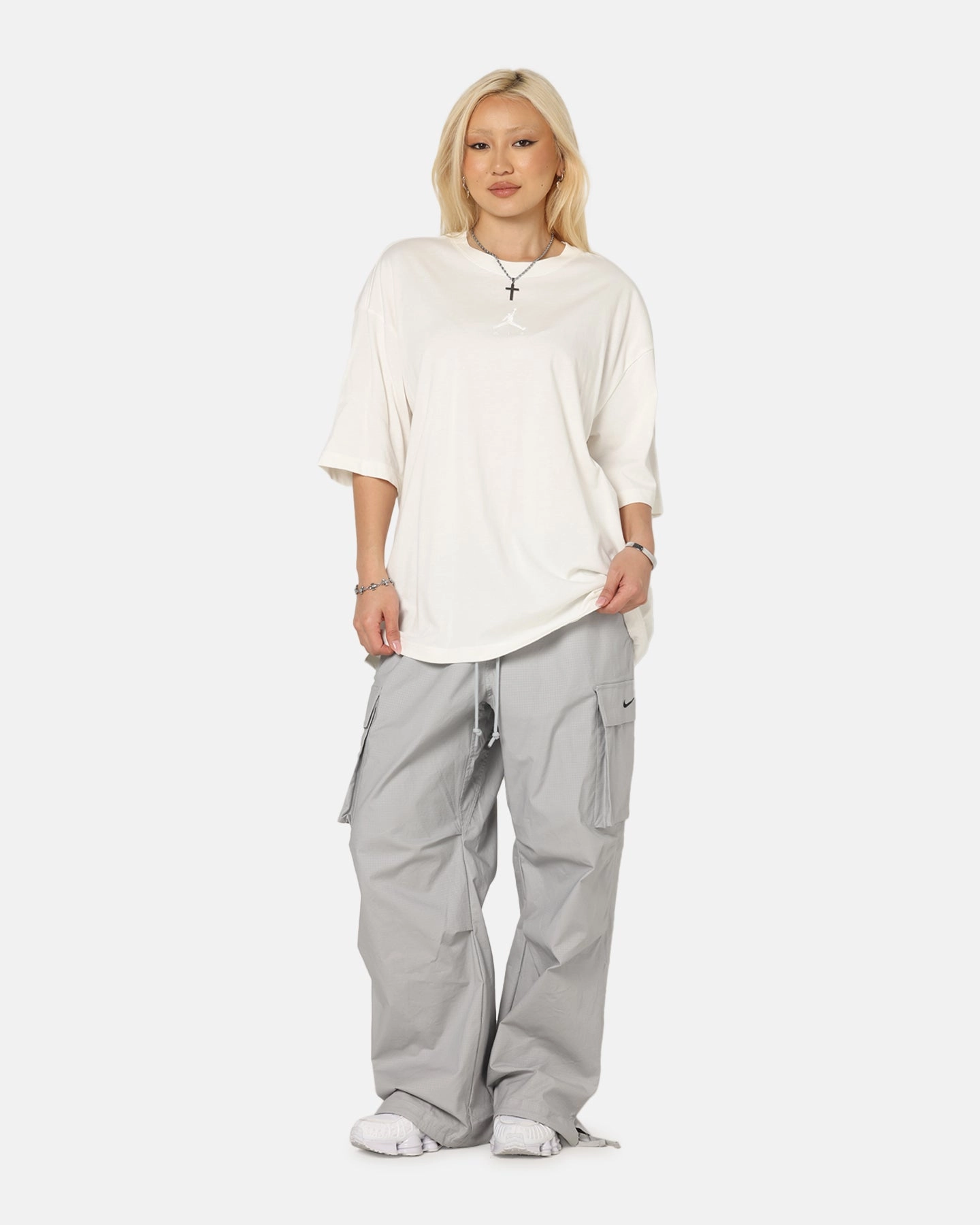 Weekend Comfort Style Jordan Flight Essentials Oversized Crewneck T-Shirt Sail/Sail