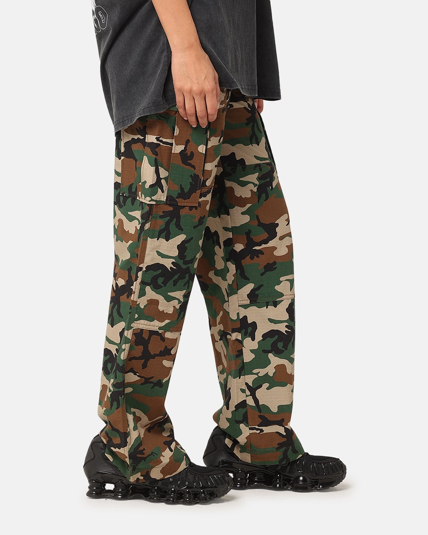 X-Girl Women's Easy Cargo Pants Camo WrinkleResistantMaterial