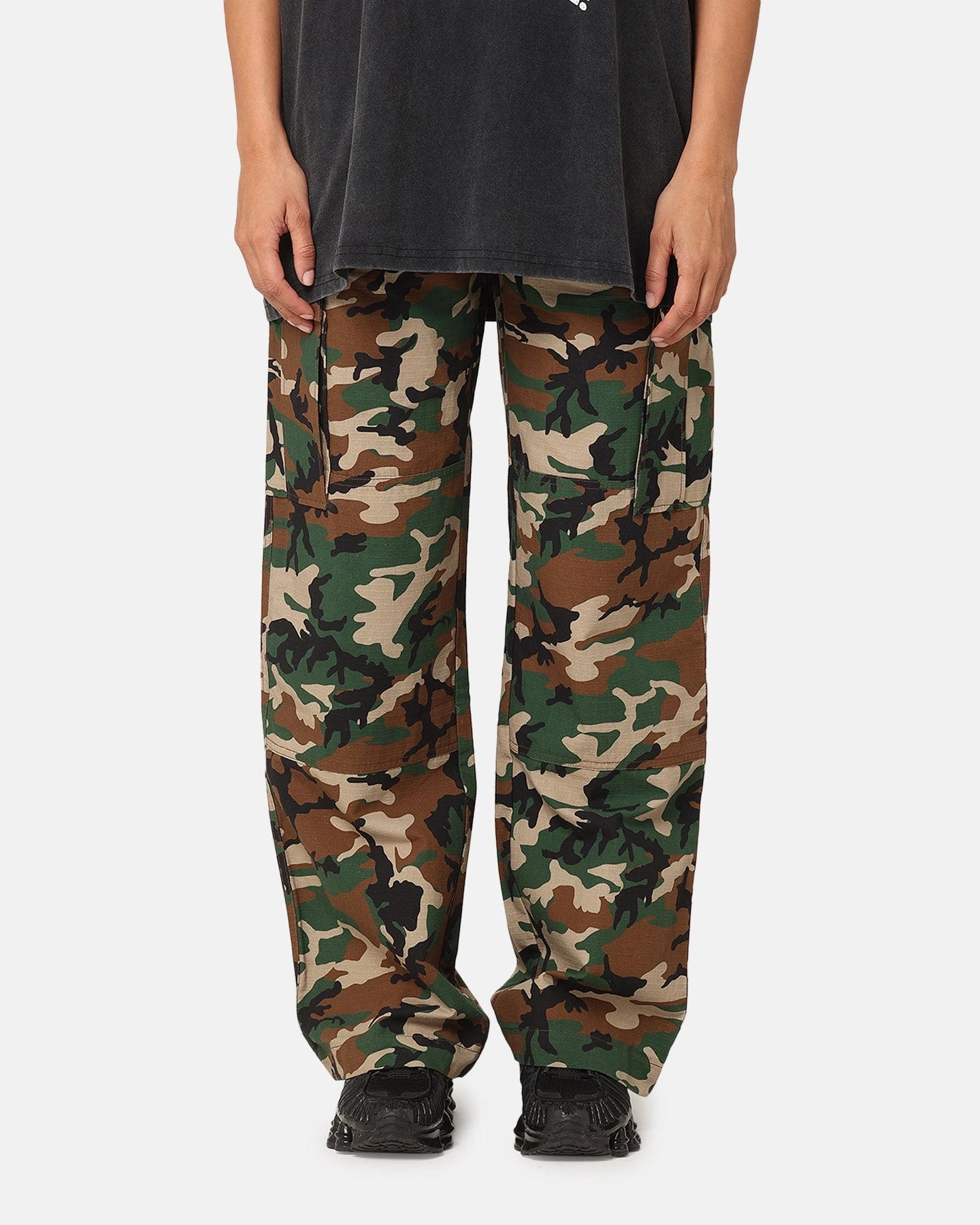 X-Girl Women's Easy Cargo Pants Camo Classic Design Flexible Seam