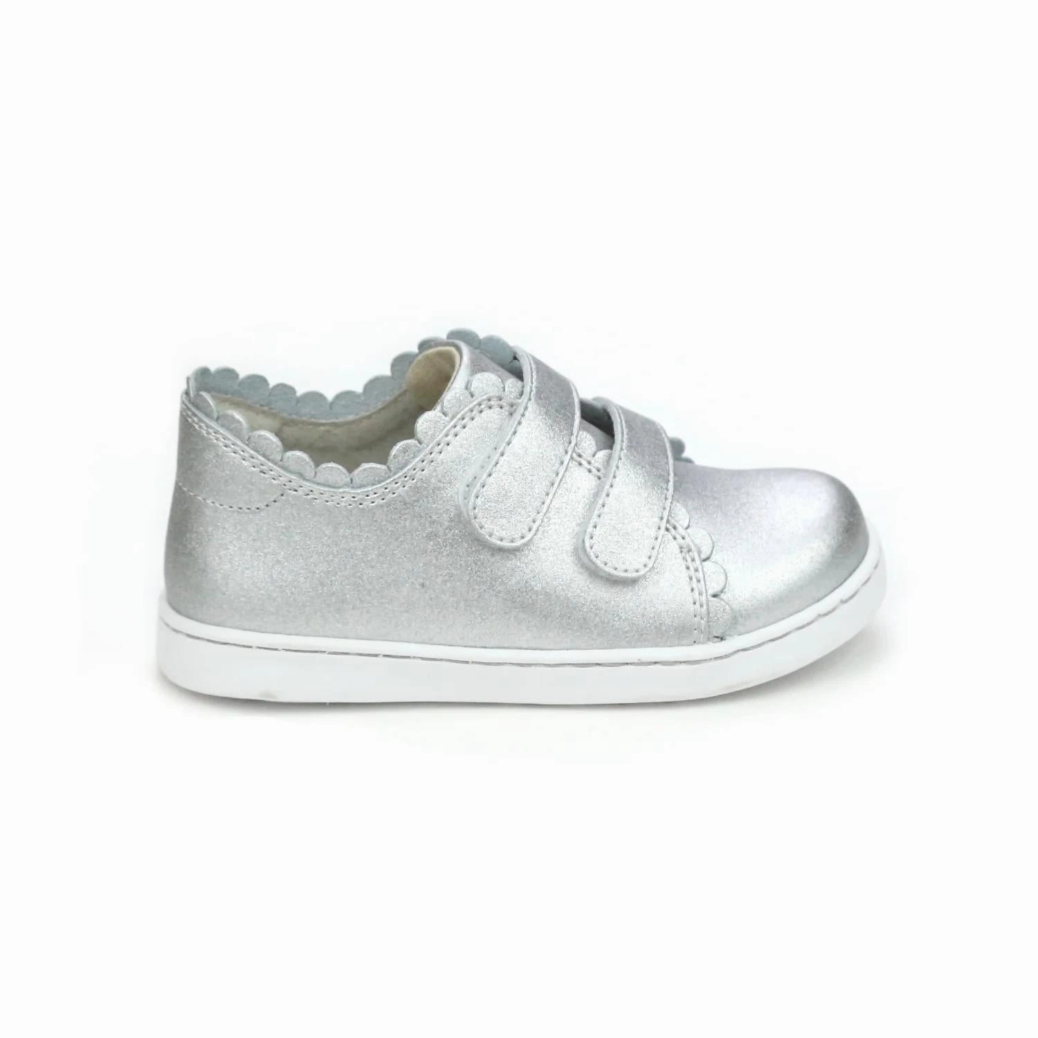 Kid's Caroline Scalloped Sneaker In Silver Everyday Gear