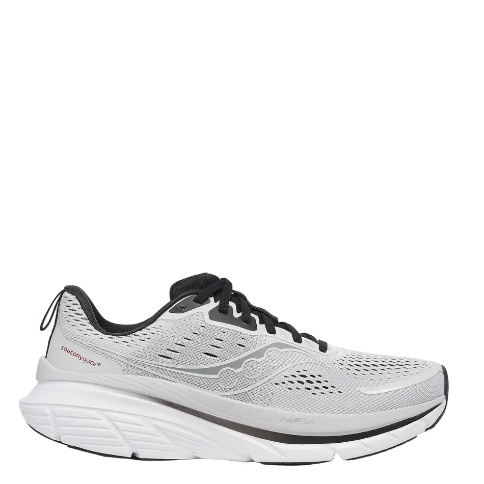 Saucony Men's Guide 18 Running Shoes in Cloud/Black SS25 Smooth Insole