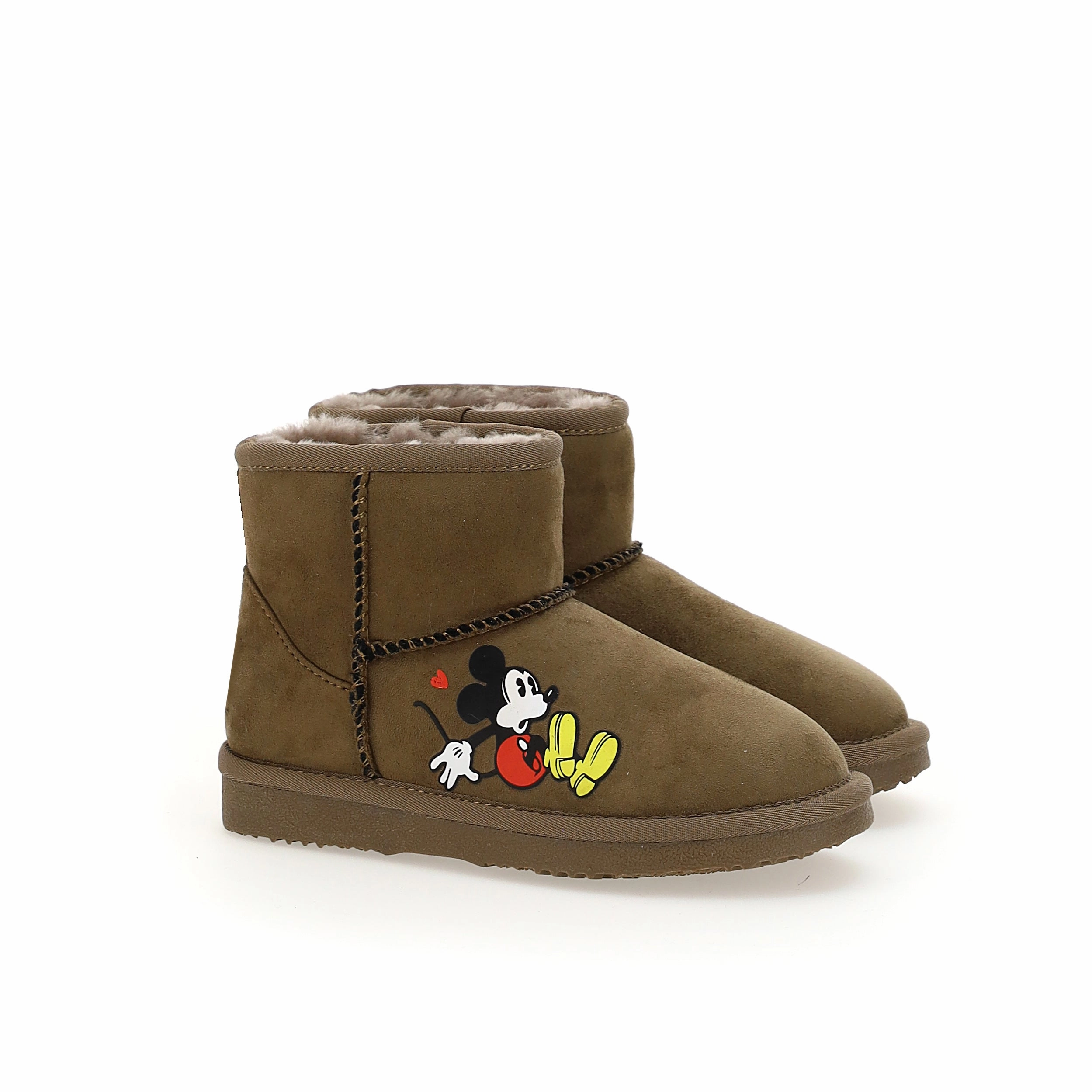 Brown Mickey Faux Fur Boots Phylon Midsole