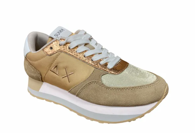 sandy shoes SUN68 scarpa sneakers da donna Kate Shine Z31223 16 beige