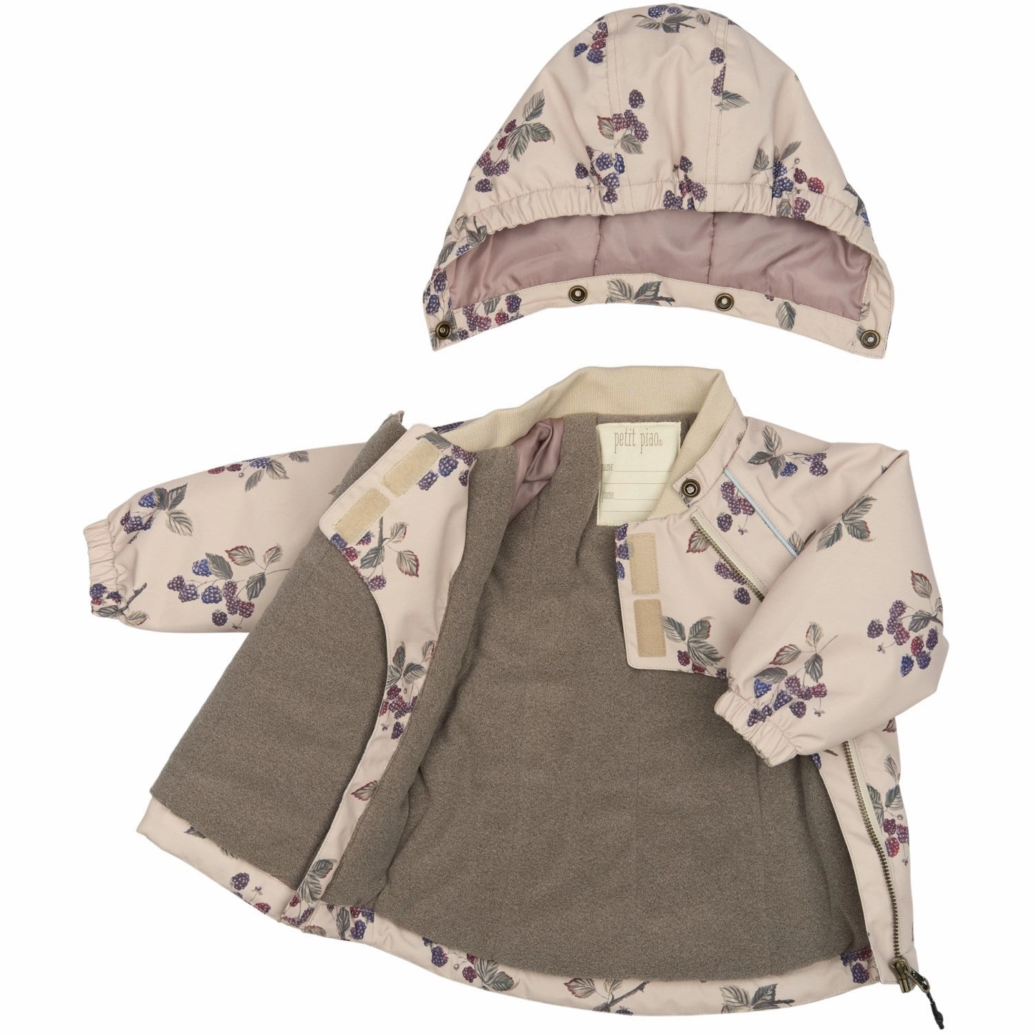 QuiltedPattern SeamlessShoulderPanels Petit Piao Blackberry AOP PPDard Winter Jacket
