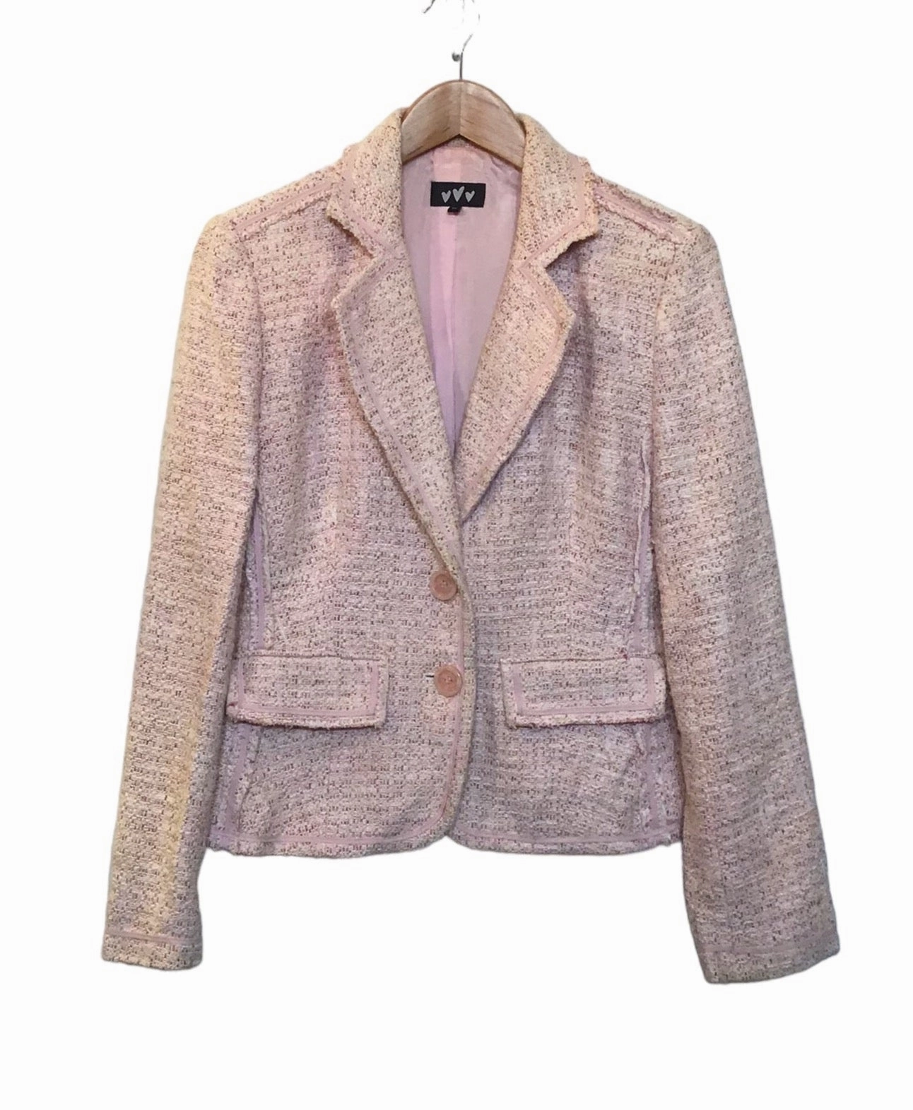 Pink Knitted Blazer (Size L) Travel Ready Outerwear