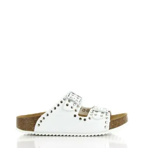 Plakton 340010 White Studs Two Strap Sandals