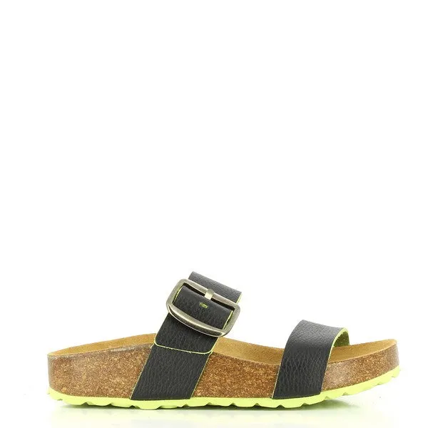 Plakton 343004 Black & Yellow Two Strap Sandals