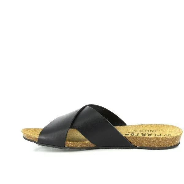 Plakton 575246 Black Cross-Strap Sandals