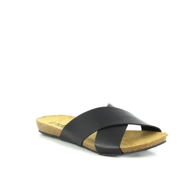 Plakton 575246 Black Cross-Strap Sandals