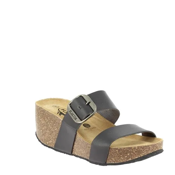 Plakton 873004 Dark Grey Women's Wedge Sandals