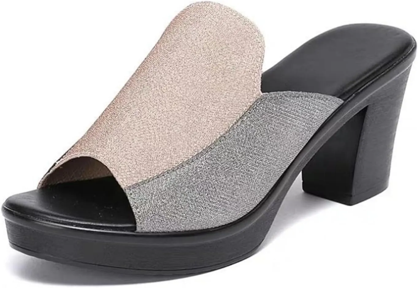 Platform Heels Chunky Block Heels For Women Strappy High Heels Open Toe Heels Comfortable Cute Trendy Heeled Sandals Short Thick Slingback Heels
