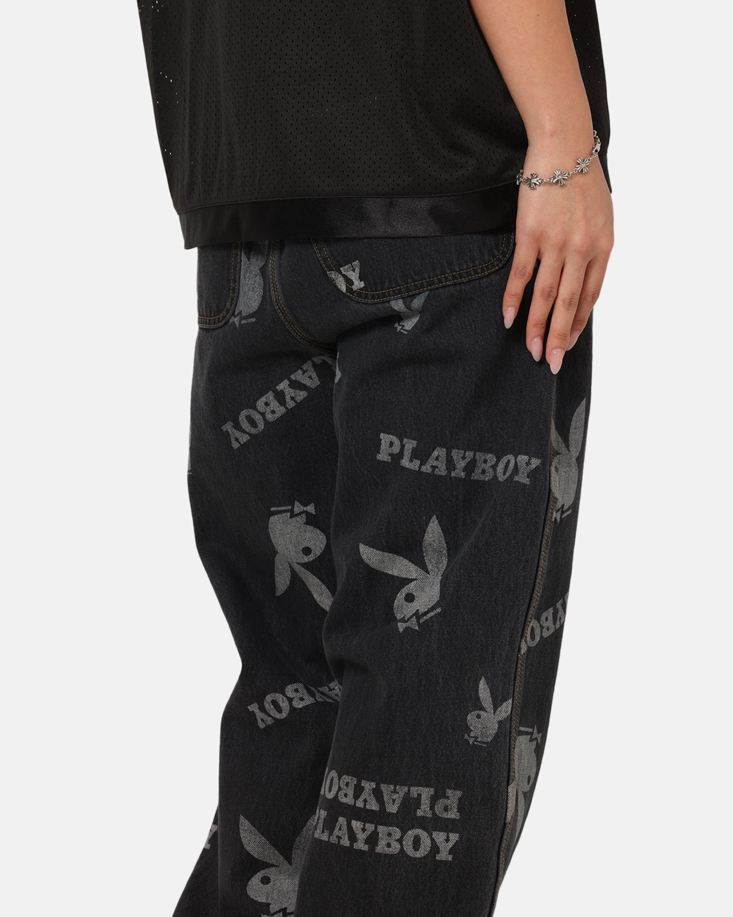 Playboy Mess Denim Jeans Washed Black Casual Comfort Everyday Comfort Fit