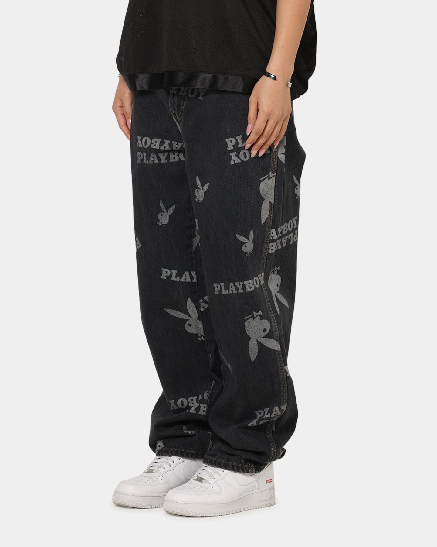 Comfort Stretch Playboy Mess Denim Jeans Washed Black