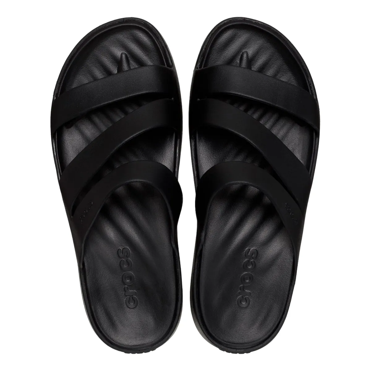Airflow Optimized Design Relaxing Flats Crocs ciabatta sandalo Fuga Strappy da donna 209587-001 nero
