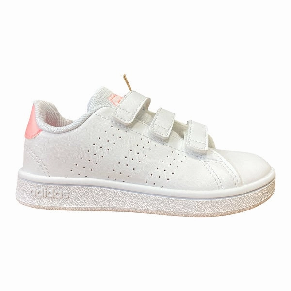 discounted Adidas sneakers bassa da bambina con strappo Advantage C GW0453 white-light pink