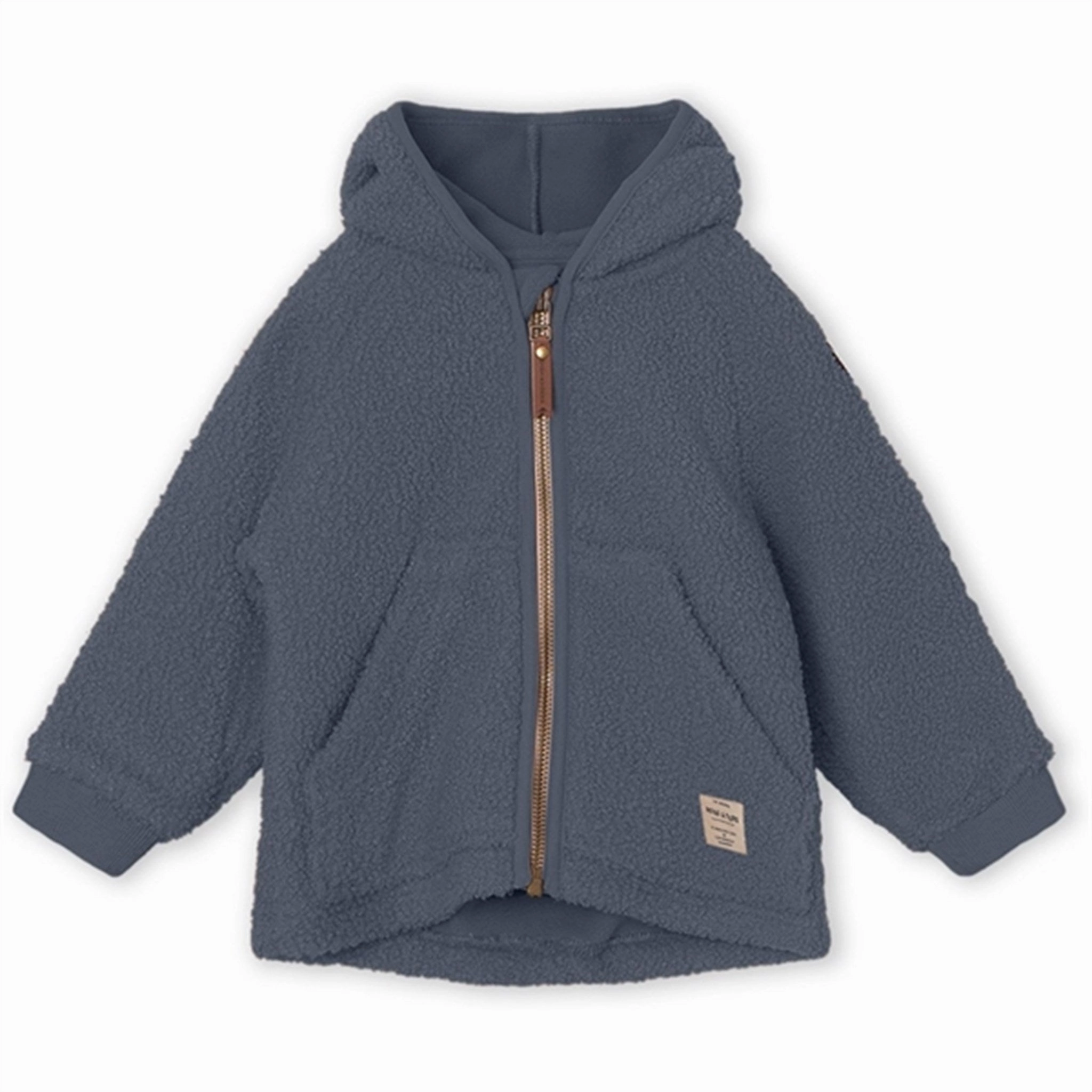 MINI A TURE Liff Teddy Fleece Jacket Ombre Blue Softshell Coating Windproof Cuffs