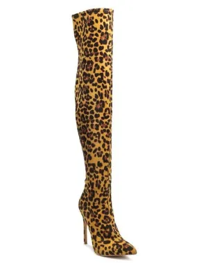 Pokey Vegan Leather The Knee Block Heeled Boots